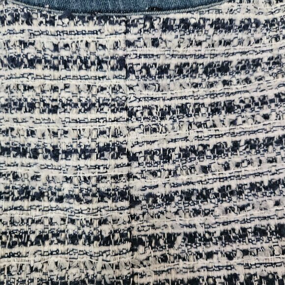 ECRU cropped Jacket Sz XS Denim, Tweed and Fringed - Picture 6 of 10